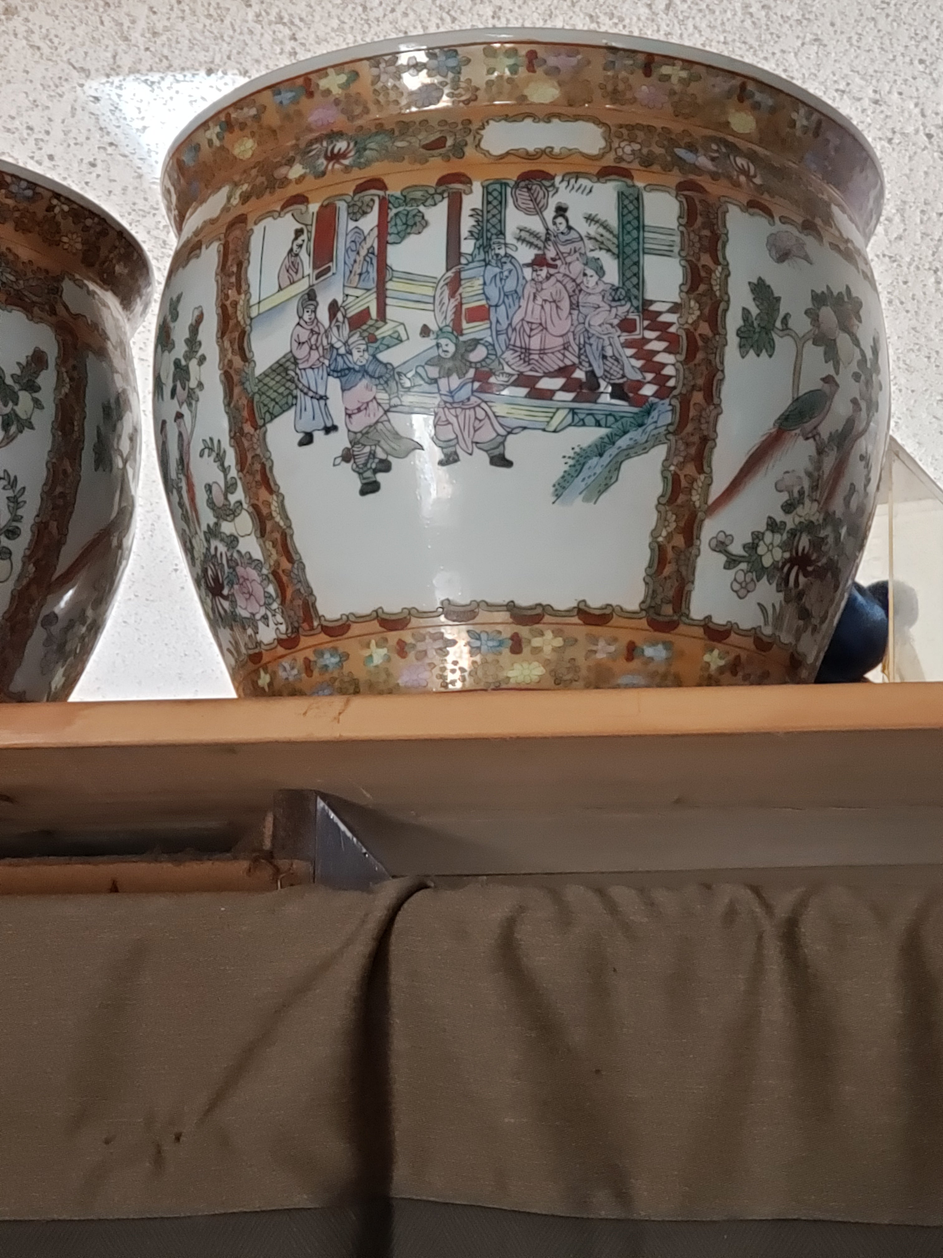 3 Chinese Famille Rose Porcelain Fishbowl or Planter