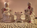 Porcelain figurine set with centerpiece