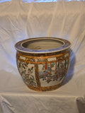 Chinese Famille Rose "Rose Medallion" Porcelain Fishbowl/Planter  16inches tall