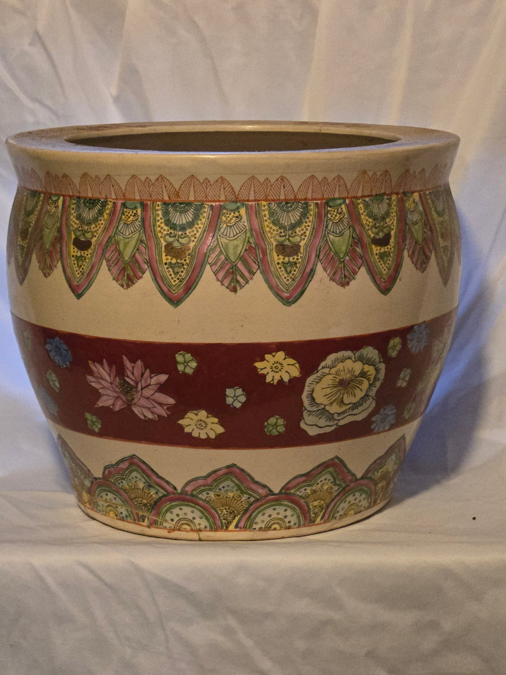 3 Chinese Famille Rose Porcelain Fishbowl or Planter